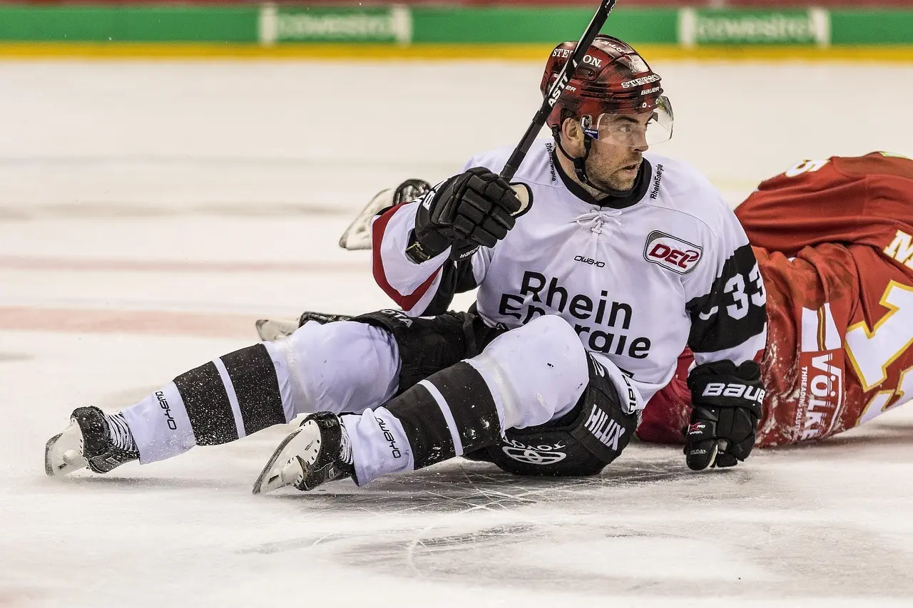 Ishockeyspillere på is